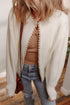 Pearl Trim Open Front Drop Shoulder Knit Cardigan